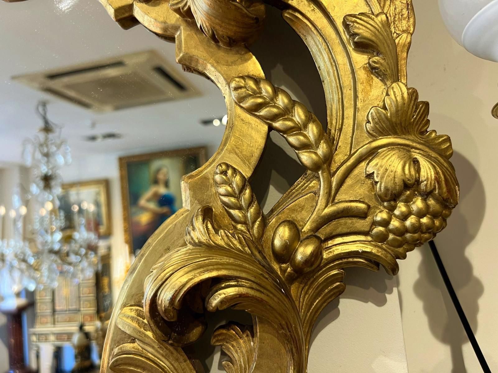 Home Decor Gilded Wood Mirror With Putti, Italy, 19th Century photo