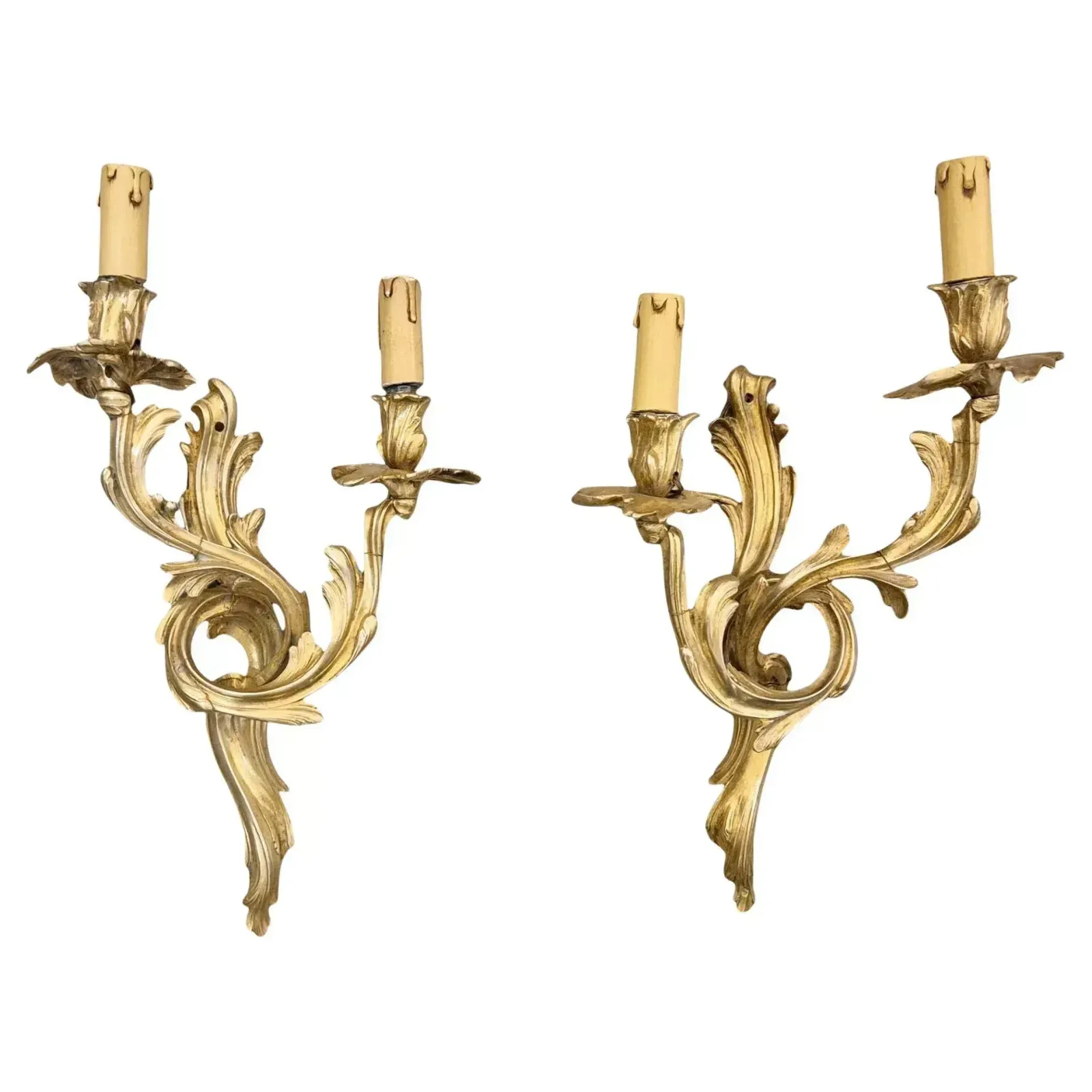 Pair Of Louis XV Style Ormolu Sconces From The Napoleon III Period