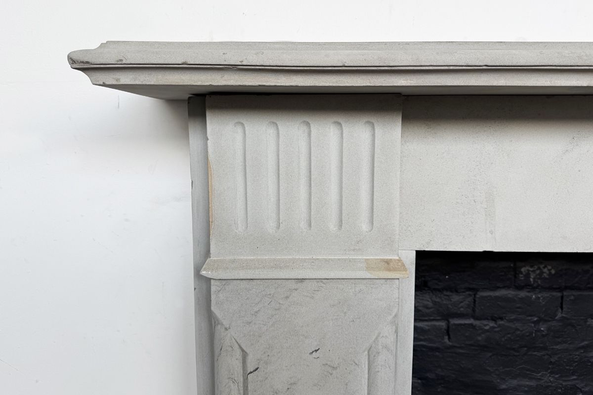 Large Antique 19th Century Victorian Grey Stone Fireplace Surround photo Home Fixtures