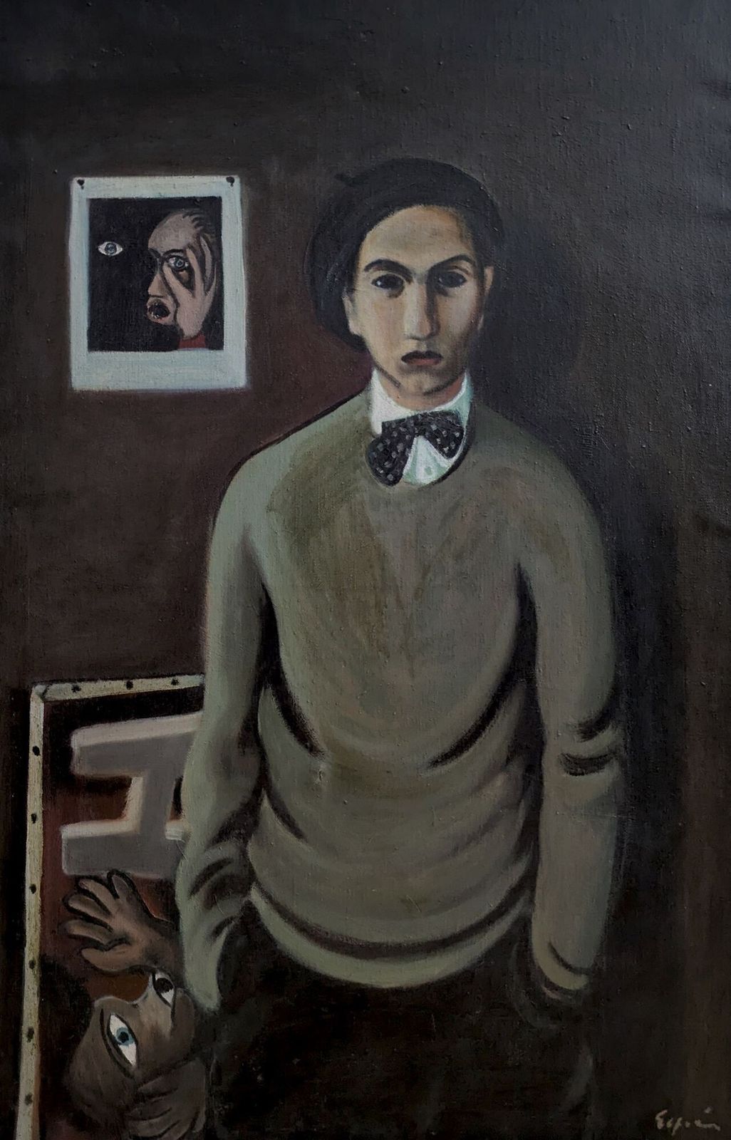 Erik Elfvén (Sweden, 1921 2008) 'Self Portrait In The Studio' photo furniture