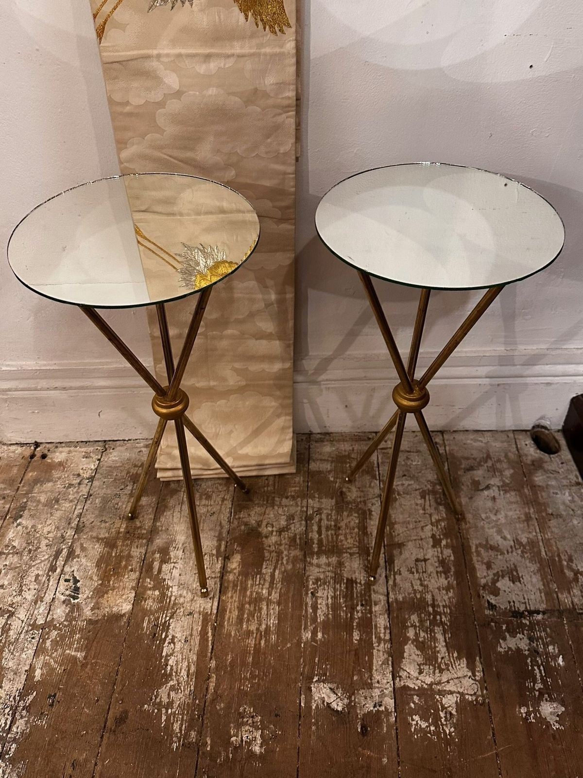 photo furniture Brass And Mirror, Martini Tables.