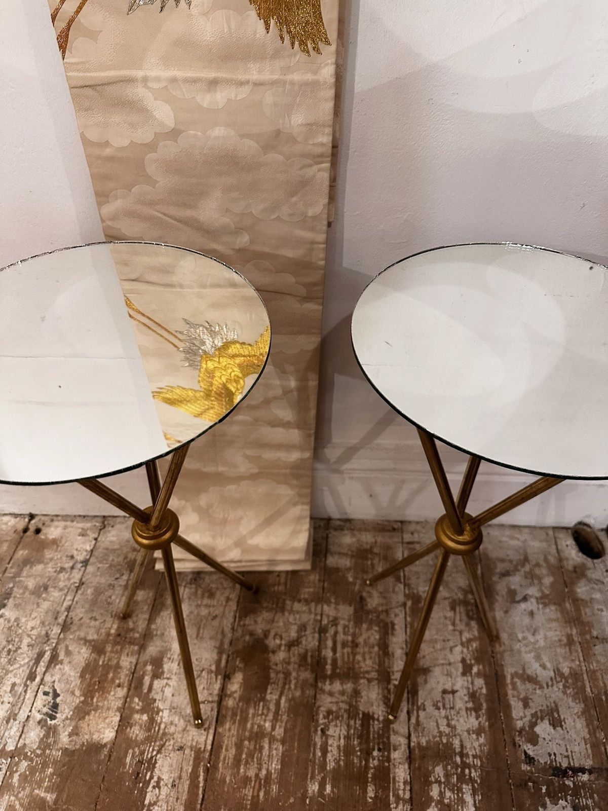 photo for sale Brass And Mirror, Martini Tables.