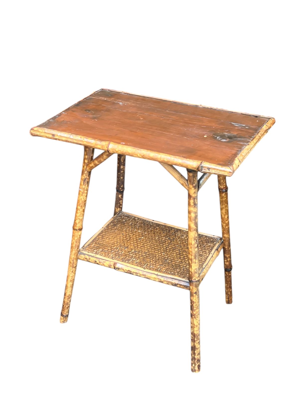 Antique Bamboo Side Table, Early 20th Century photo Furniture