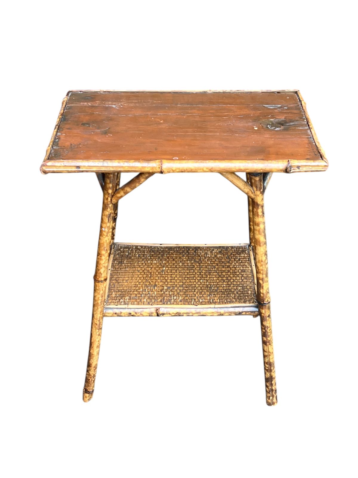 Antique Bamboo Side Table, Early 20th Century photo 215.0