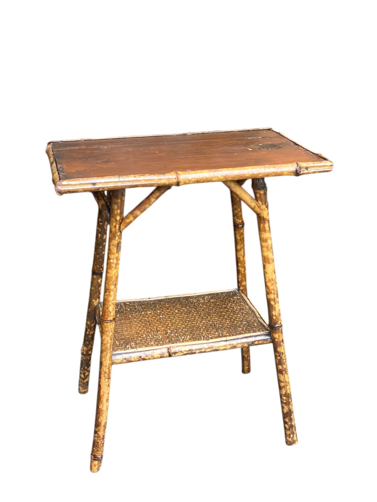 Antique Bamboo Side Table, Early 20th Century photo vintage