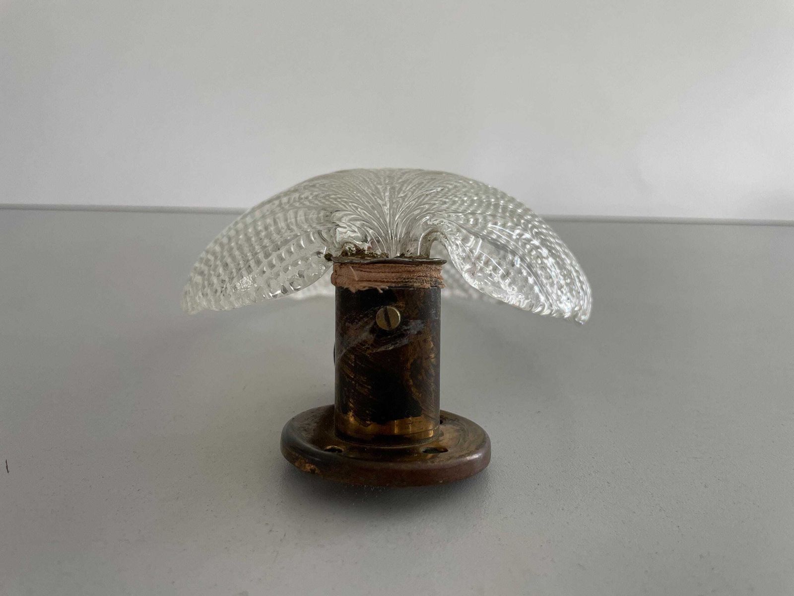Mid Century Glass And Brass Sconce Still Of Barovier & Toso, 1950s, Italy photo for sale