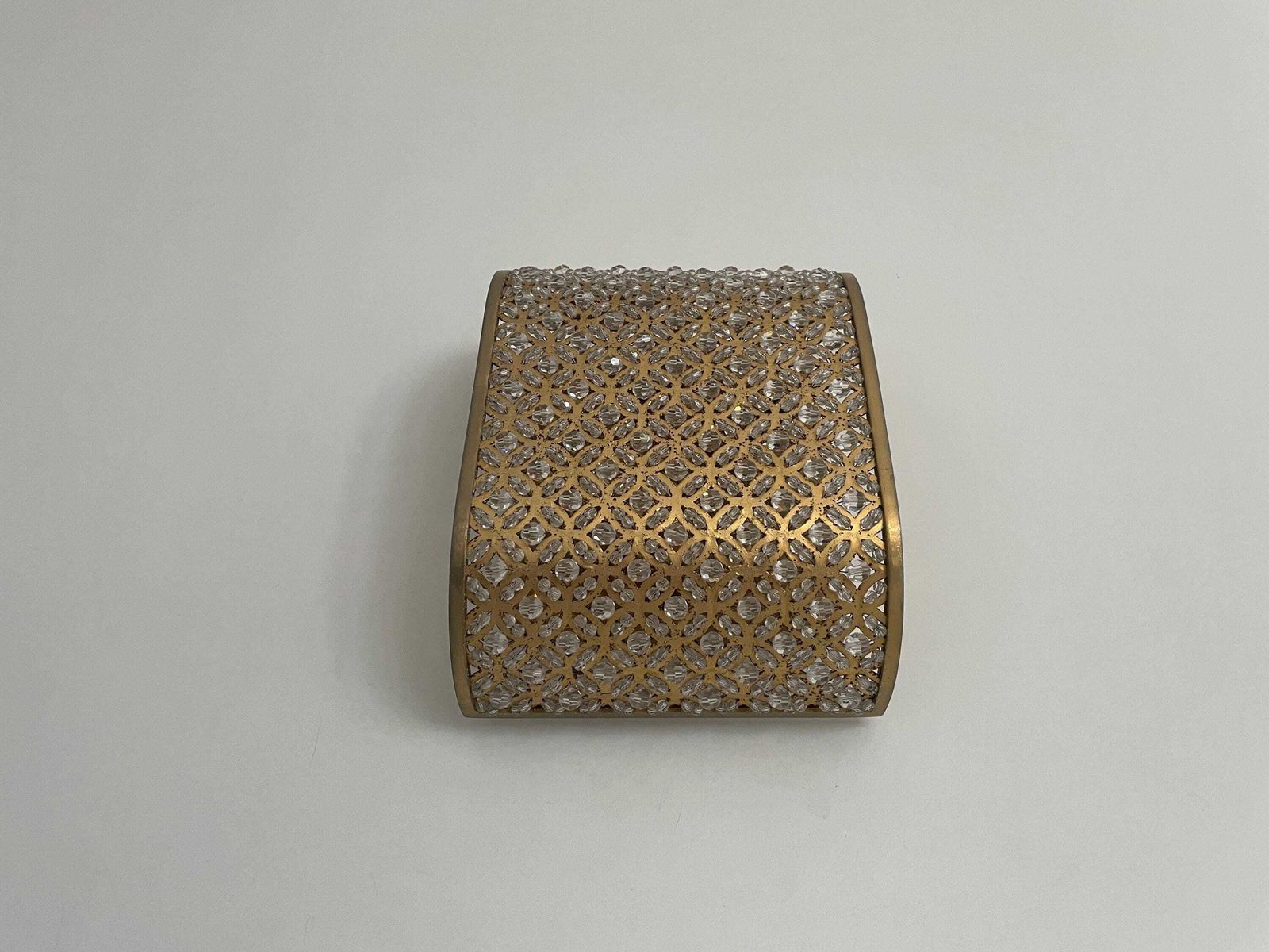 photo furniture Crystal Glass And Brass Single Sconce, 1960s, Italy
