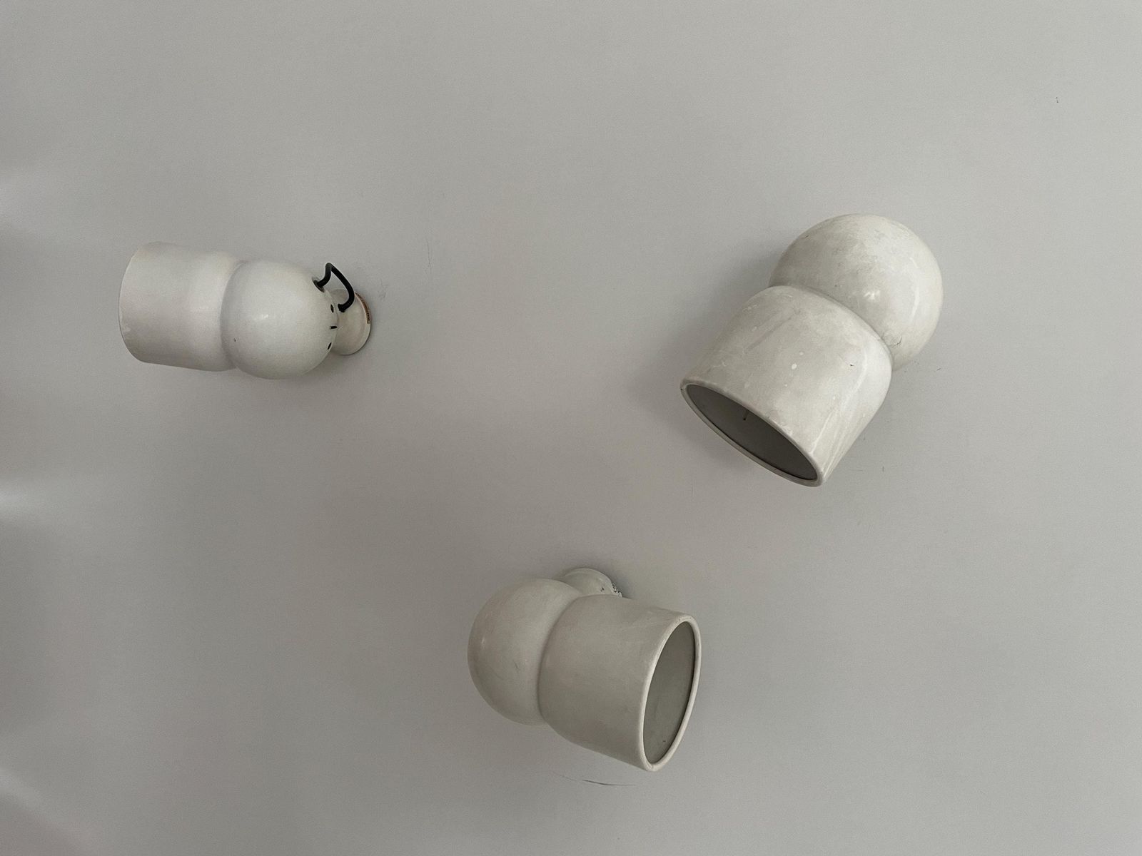 Three White Metal Set Of Wall Lamps By Martinelli Luce, 1960s, Italy photo furniture