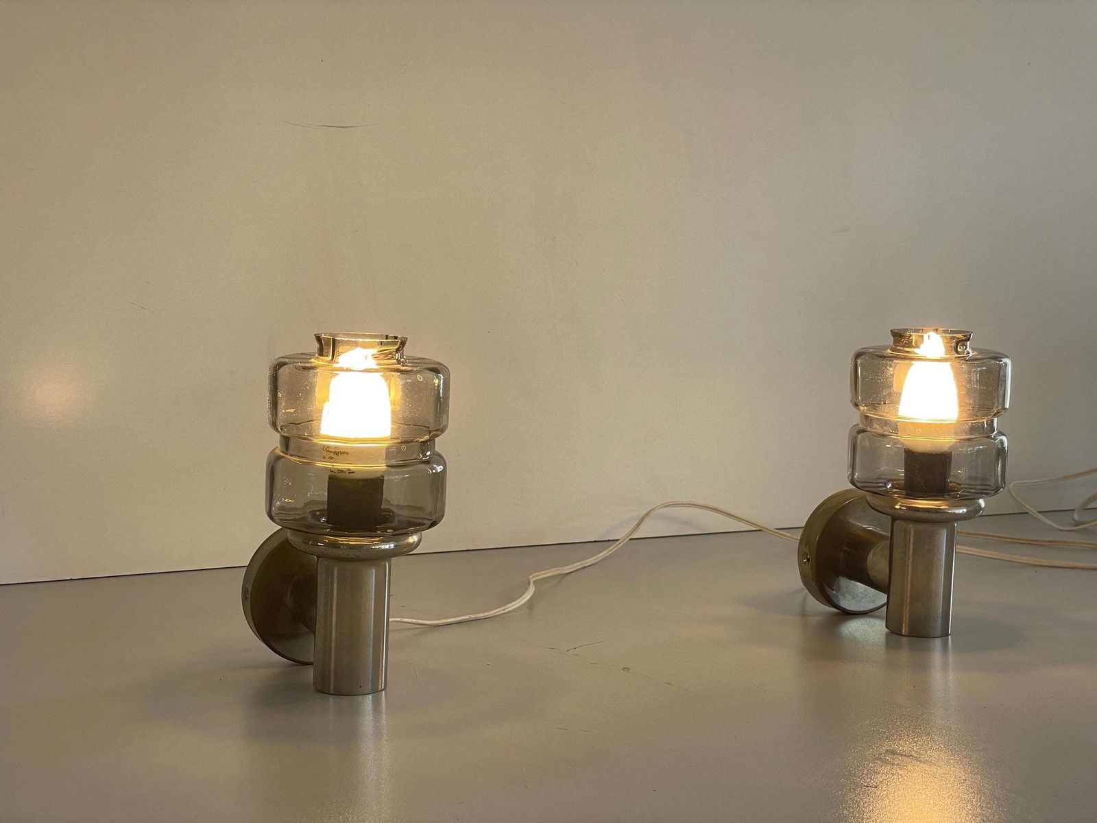 Brass And Glass Pair Of Sconces By N Leuchten, 1960s, Germany photo buy