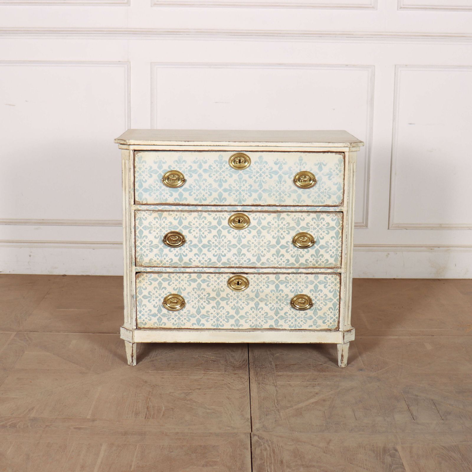 Swedish Painted Oak Commode, 1800s