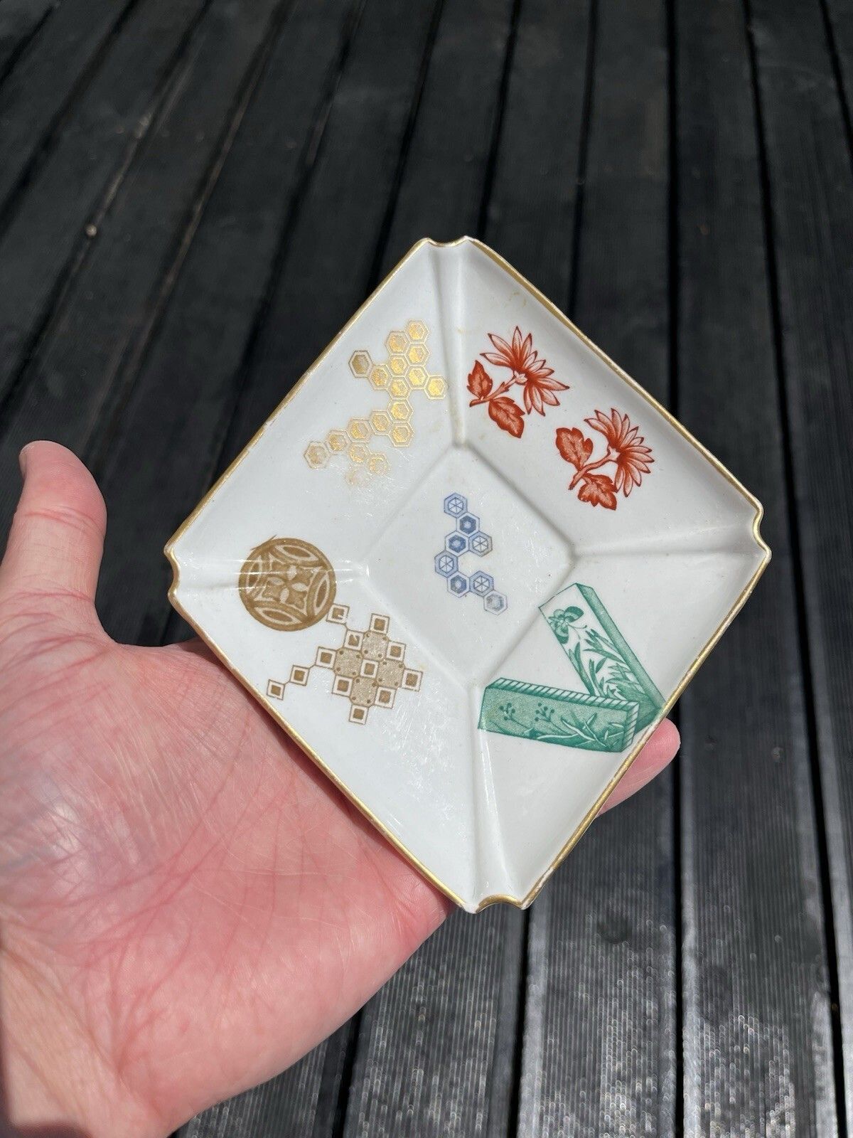 55.0 Rare Antique 1879 Royal Worcester Aesthetic Movement Japonisme Ashtray Or Saucer photo