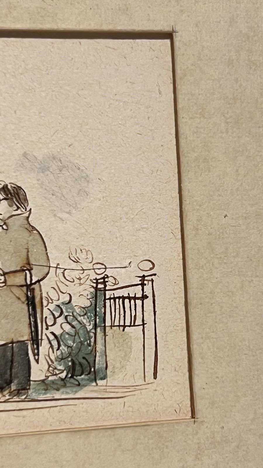 Framed Vintage Hand Drawn Cartoon Humour Sketch – Valentine’s Day Scene photo buy