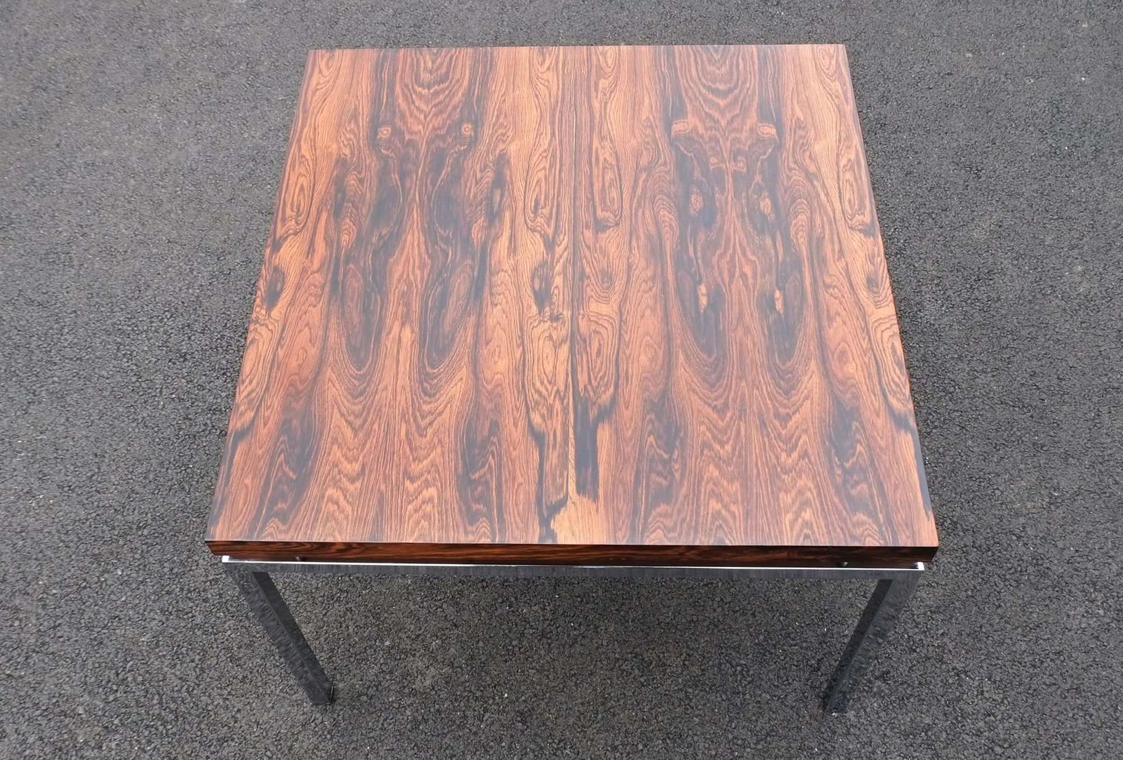 Rosewood And Chrome Square Coffee Table Danish 1960’s photo furniture