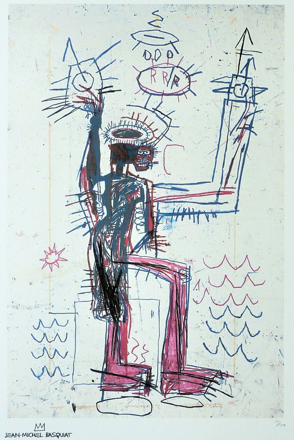 Jean Michel Basqulat Untitled Size Limit. Lithograph 50 X 70 Cm, Signed photo furniture