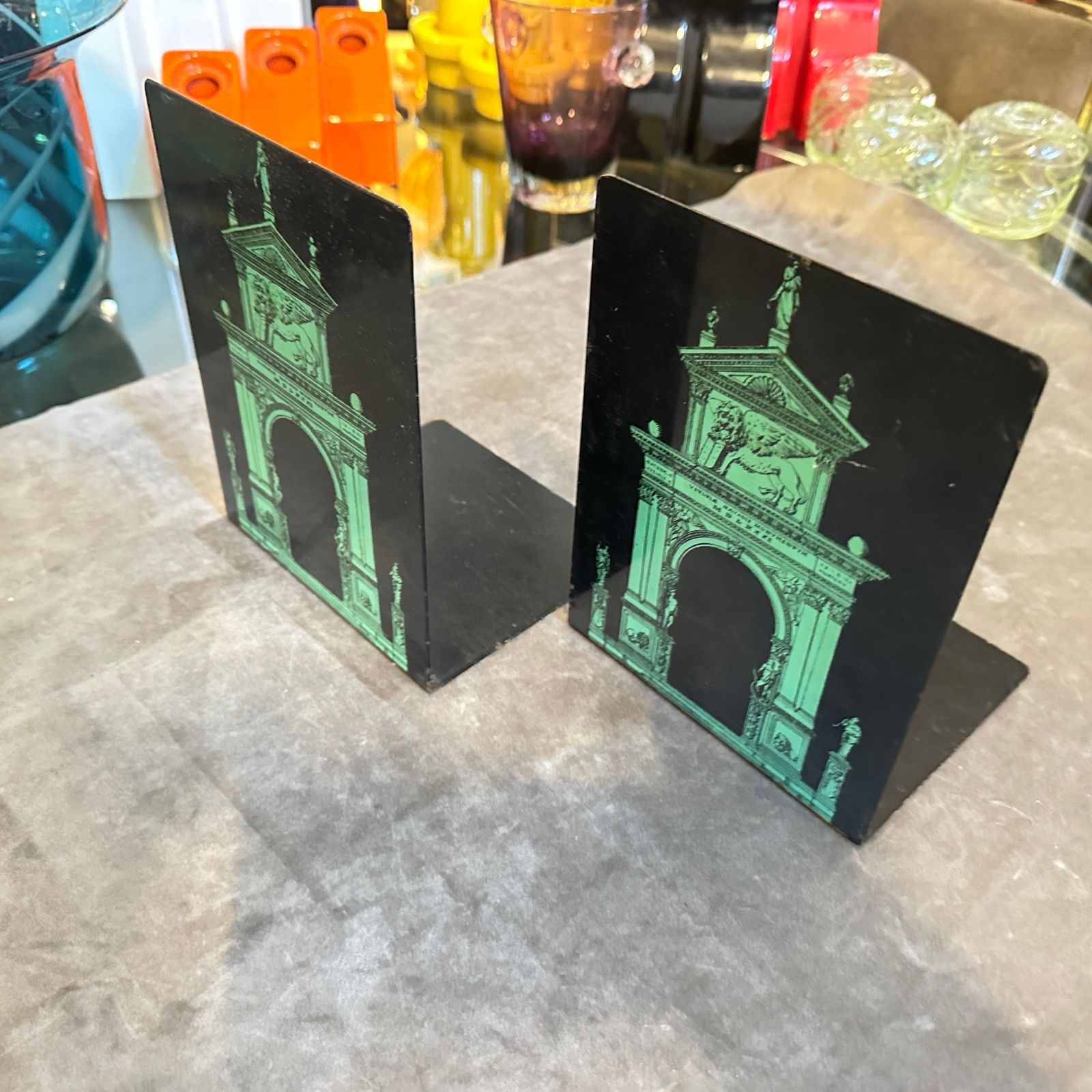 1960s Classical Set Of Two Bookends " Porta Di Venezia " By Piero Fornasetti photo furniture