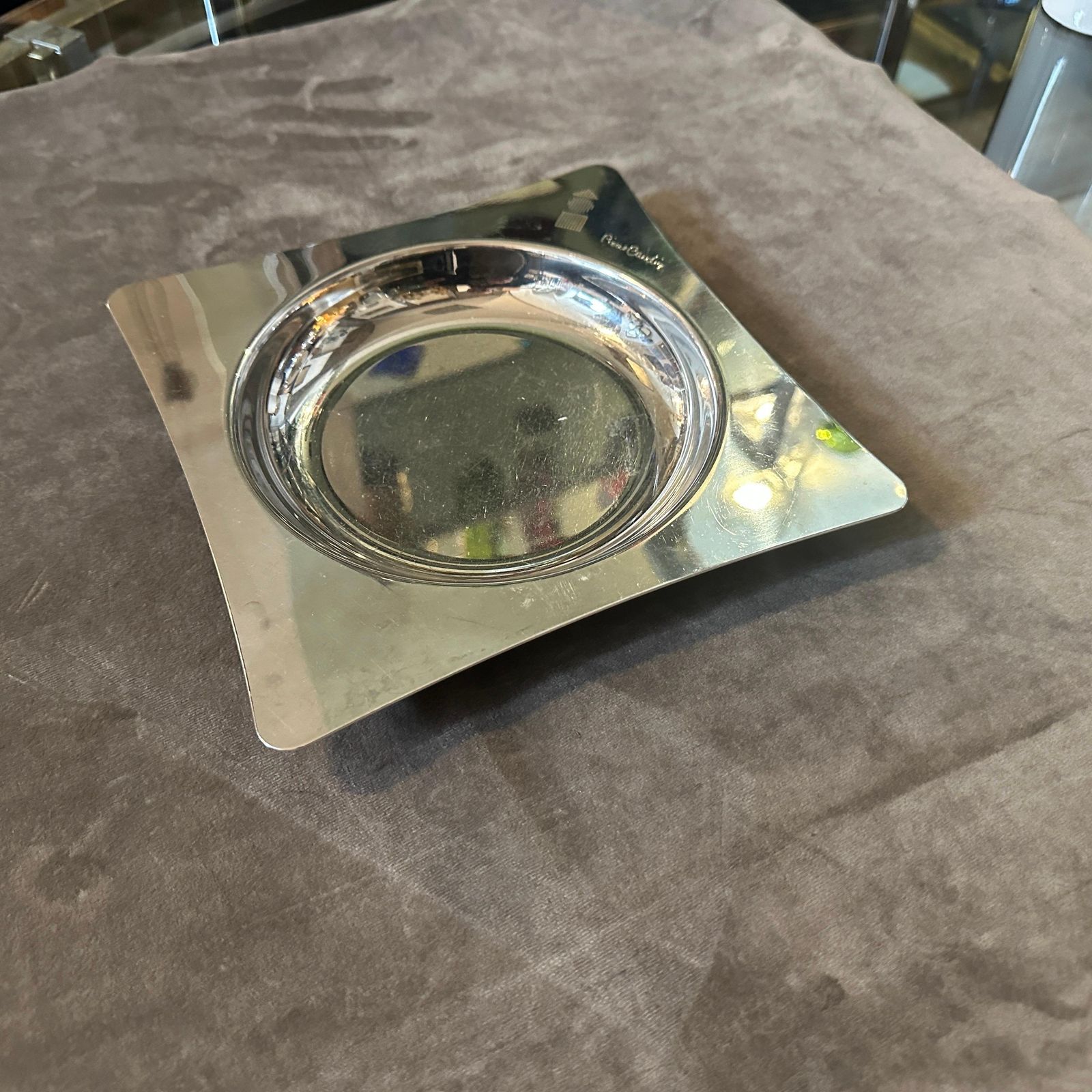 1980s Mid Century Modern Silver Plated Vide Poche By Pierre Cardin photo buy