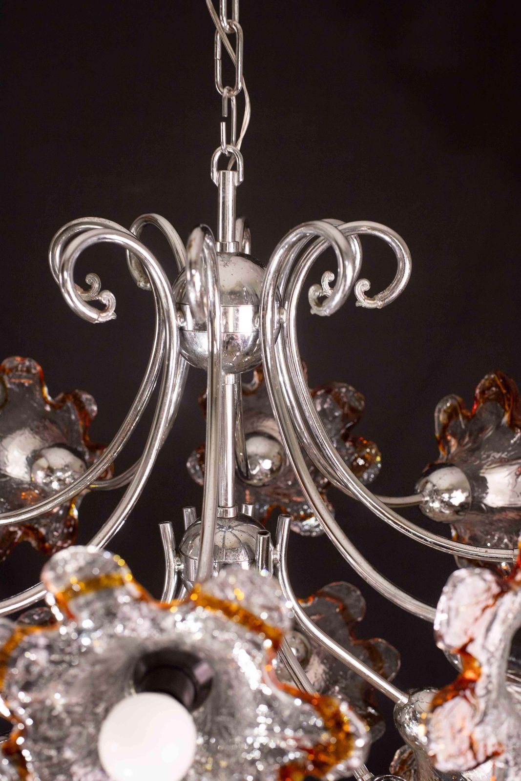 photo furniture Murano Multicolor Sputnik Flowers Chandelier By Mazzega, 1970s