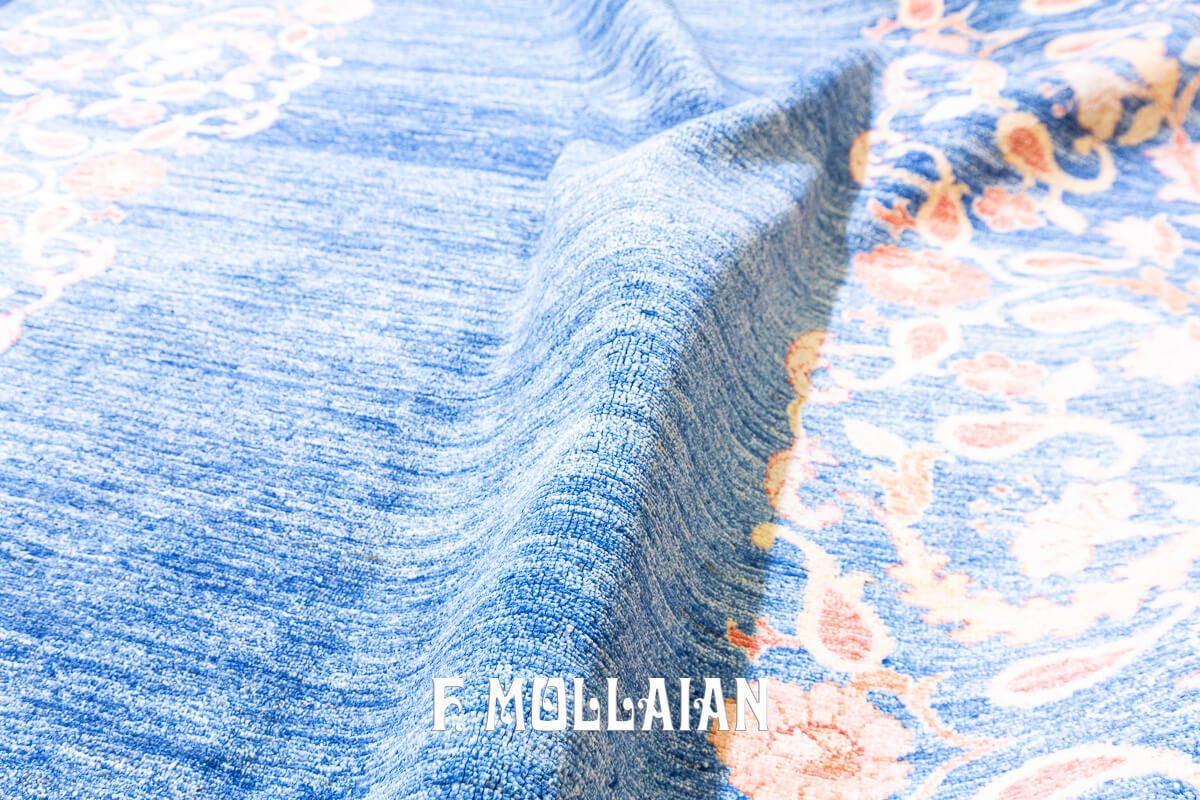 Modern Rug Sky Blue Field Contemporary Design Yadan Deco’ (228×172 Cm) photo vintage