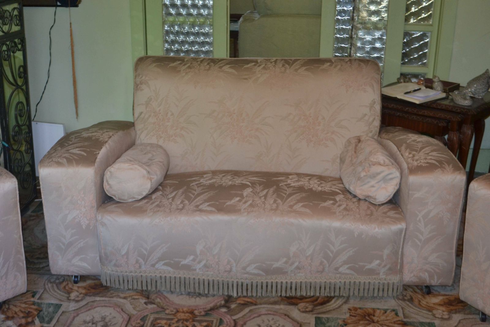 1930's Art Deco Club Suite Pure Silk Upholstered photo for sale