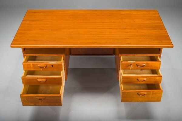 Danish Teak Desk By Kai Kristiansen For Fm Møbler, 1960s photo vintage
