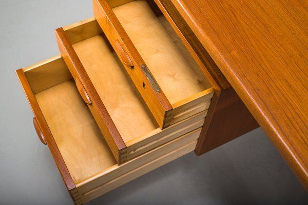 Furniture Danish Teak Desk By Kai Kristiansen For Fm Møbler, 1960s photo