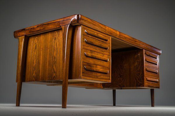 Furniture Danish Modern Executive Desk By Ib Kofod Larsen For Faarup Møbelfabrik, 1960 photo