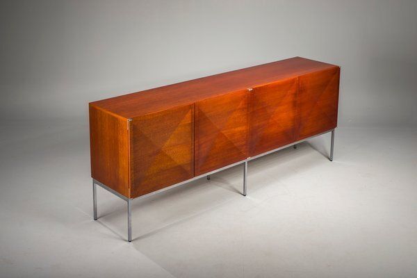 photo vintage Diamond Point Mahogany Credenza By Antoine Philippon & Jacqueline Lecoq For Behr, 1964