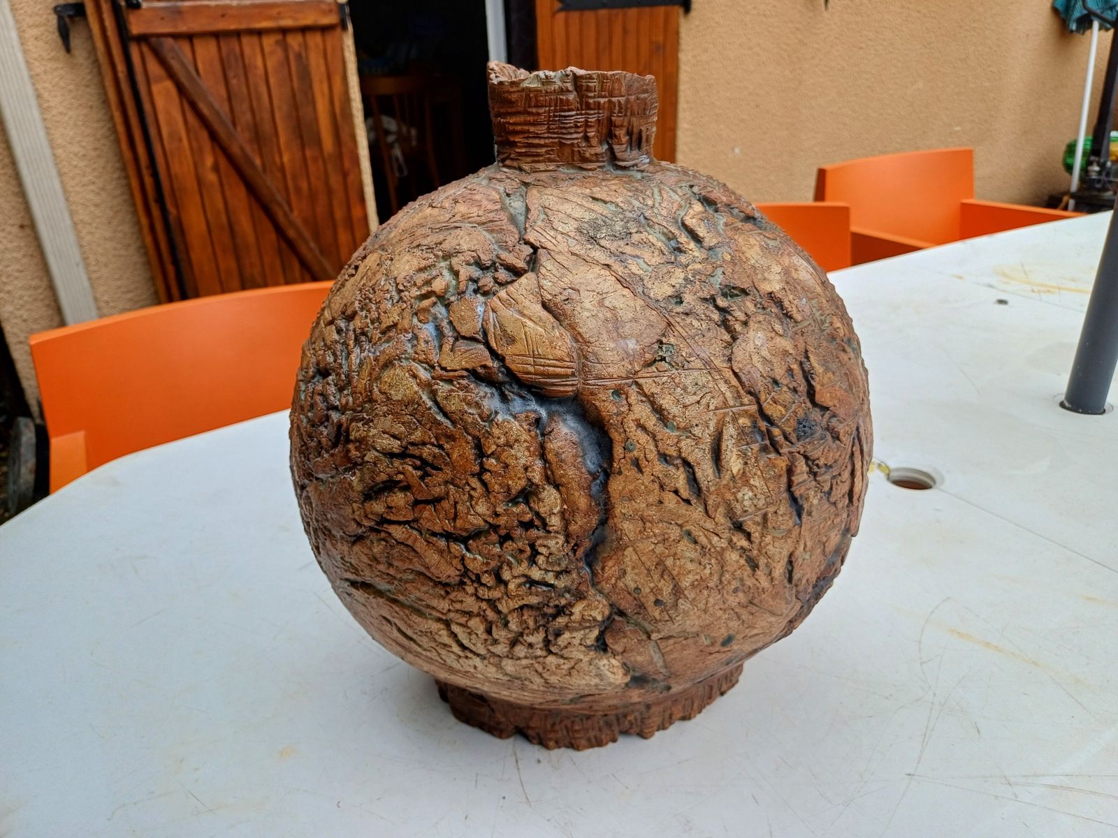 396.0 Ceramic Grés By Catherine Wolf, Height: 39 Cm, Length And Width: 34 Cm By 28 Cm, Weight: 10 Kg, Very Good Condition, photo