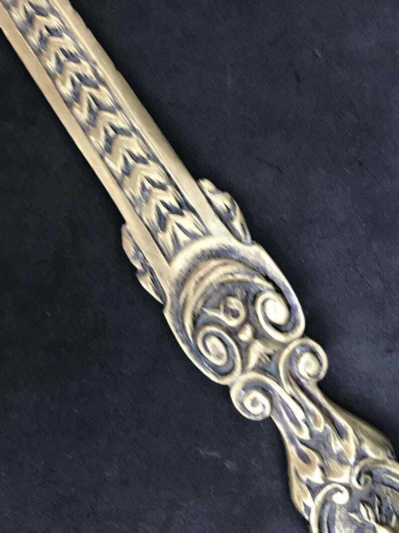 Letter Opener Art Brass Bronze Paper Cutter Knife Letter Opener Gift For Him Desk Accessories Antique Belgium Desk Decor photo vinterior