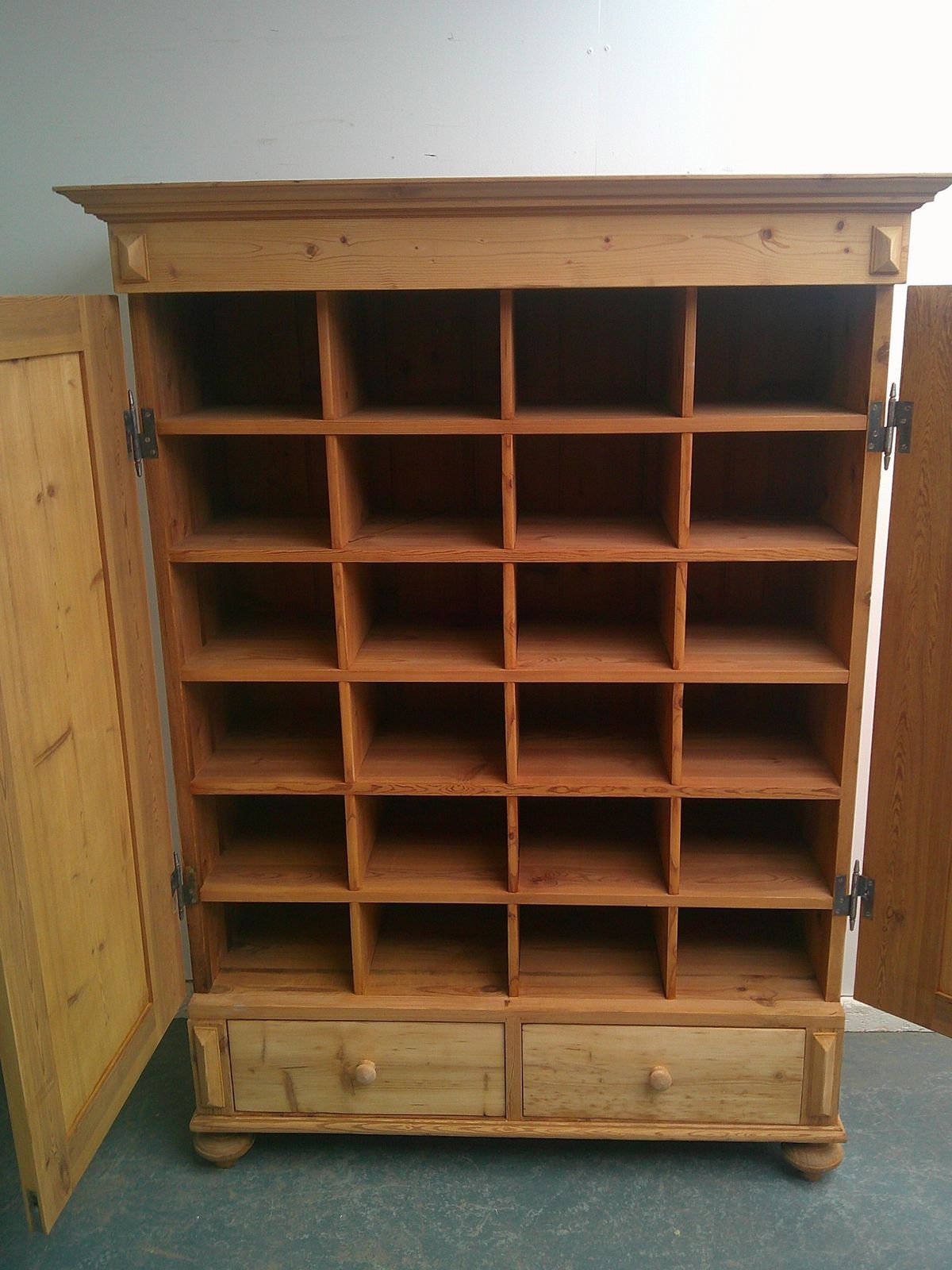 Furniture A Rare Georgian  Pine Fitted 1 Piece Cupboard To Wax/Paint photo