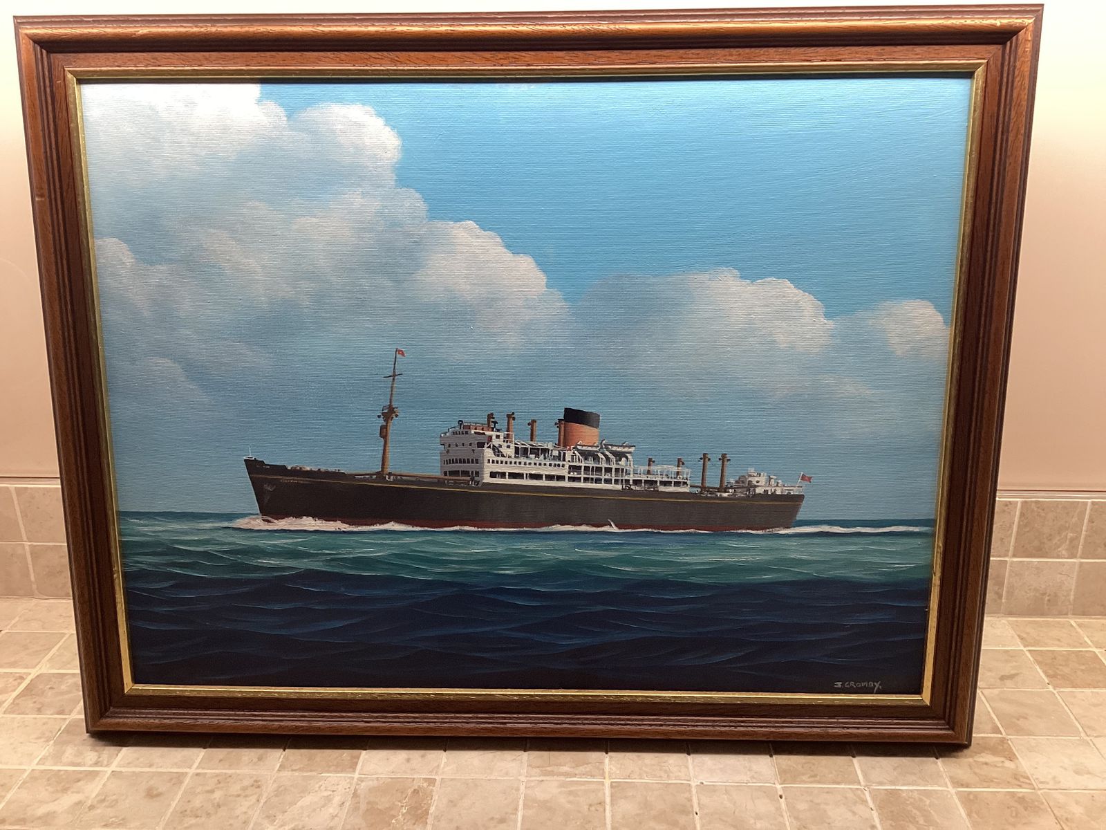 M.V.Staffordshire Bibby Shipping Co At Sea By John Cromby