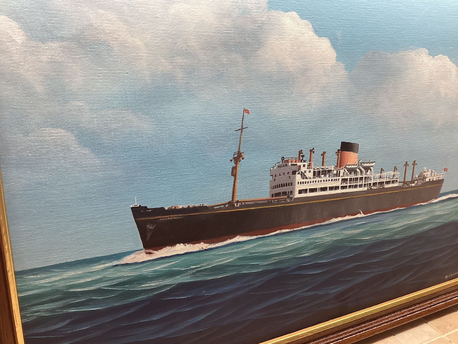 M.V.Staffordshire Bibby Shipping Co At Sea By John Cromby photo furniture