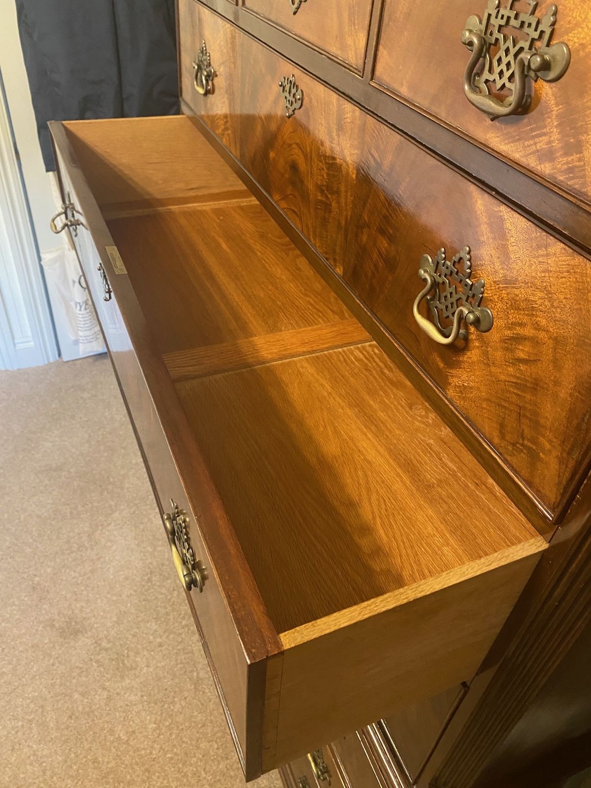 Geroge III Design   Figured Mahogany Tallboy   Waring & Gillow photo vintage