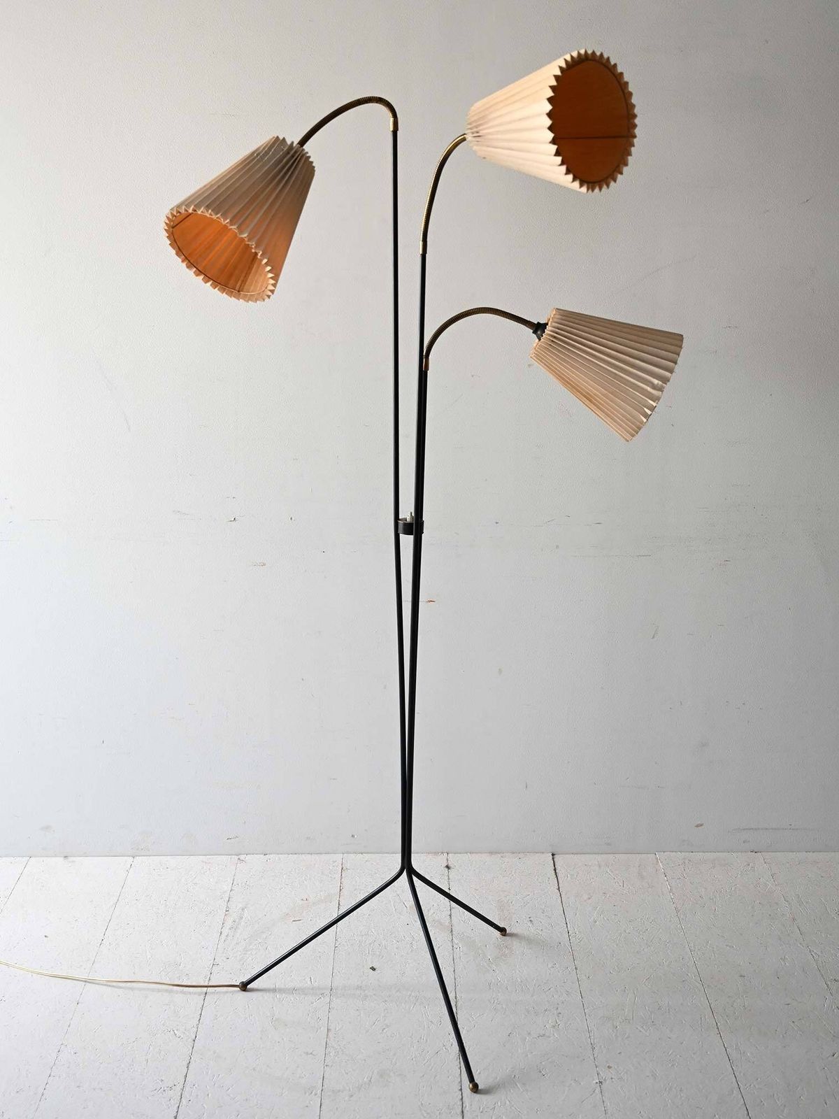 Scandinavian 1950s Three Arm Floor Lamp photo Lighting