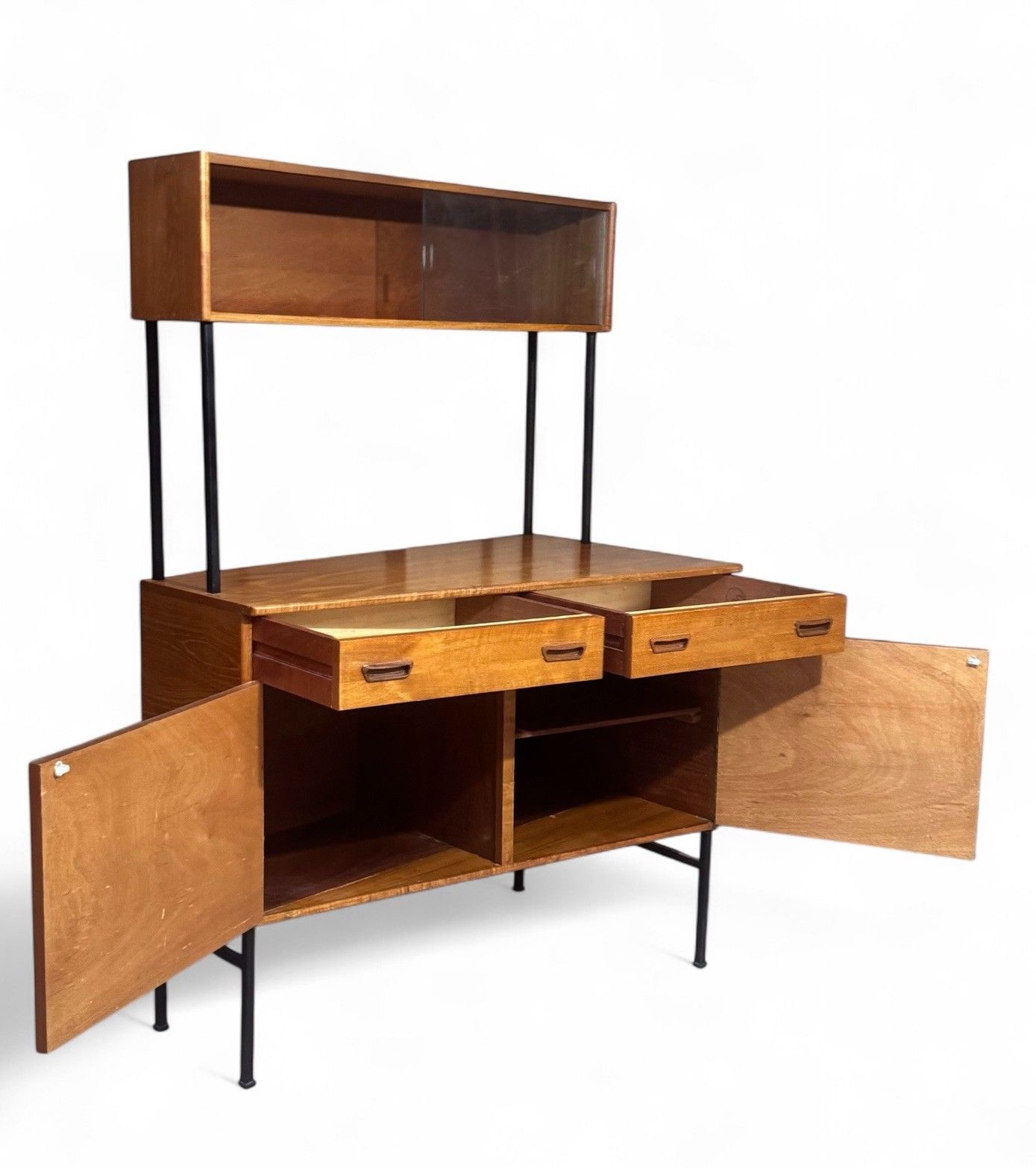 Swedish Teak Bookcase Room Divider Drinks Bar Mid Century Retro C1970s photo furniture