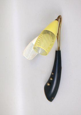 Lighting Brass, Yellow, Beige And Black Wall Lamp Set From Gebrüder Cosack, 1950s, Set Of 8 photo