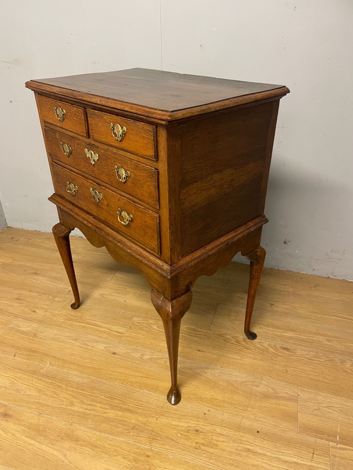 C18th Provincial Oak Chest On Stand photo vintage