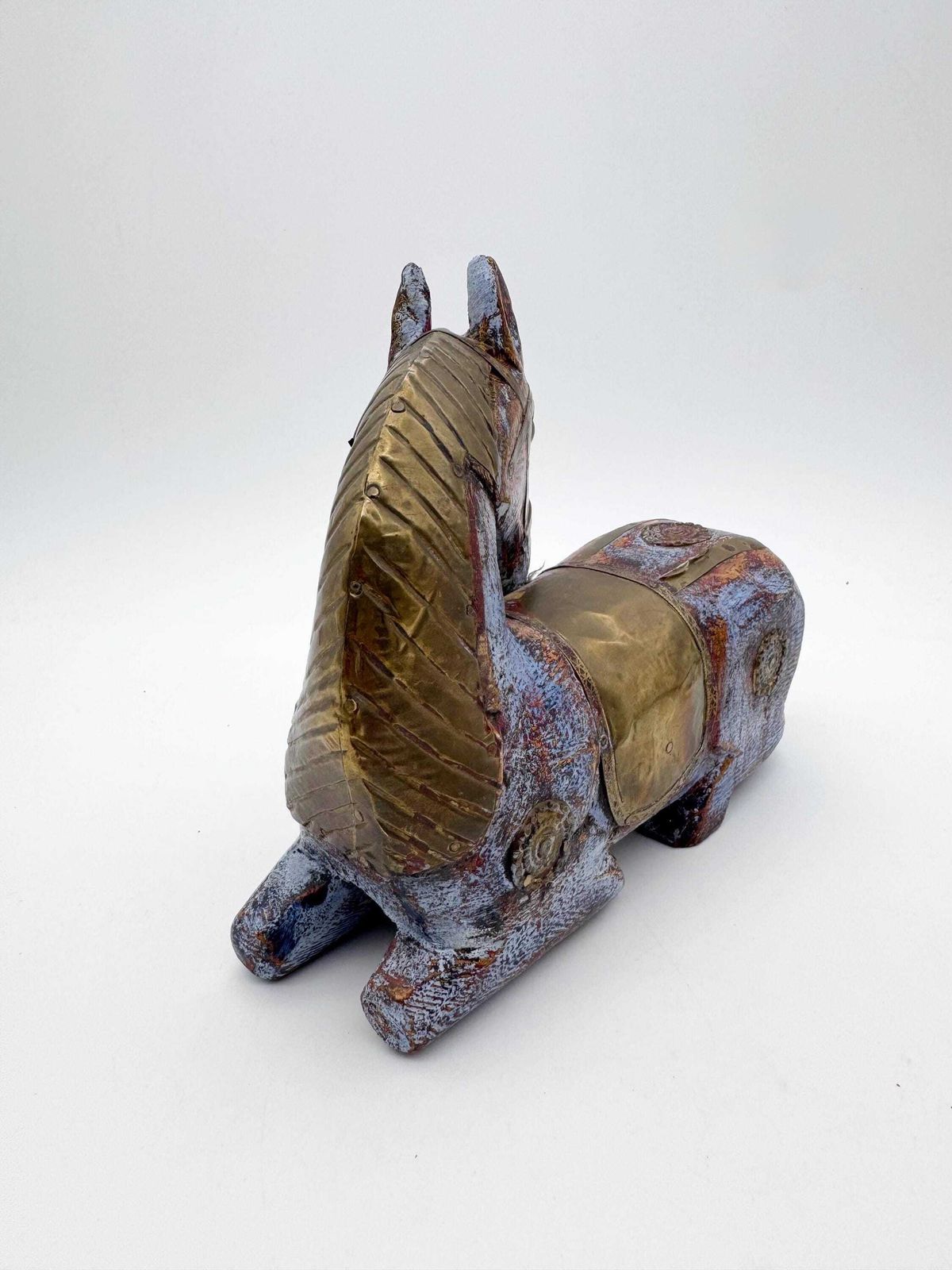 Brass And Wood Horse Sculpture, Horse Figurine photo buy