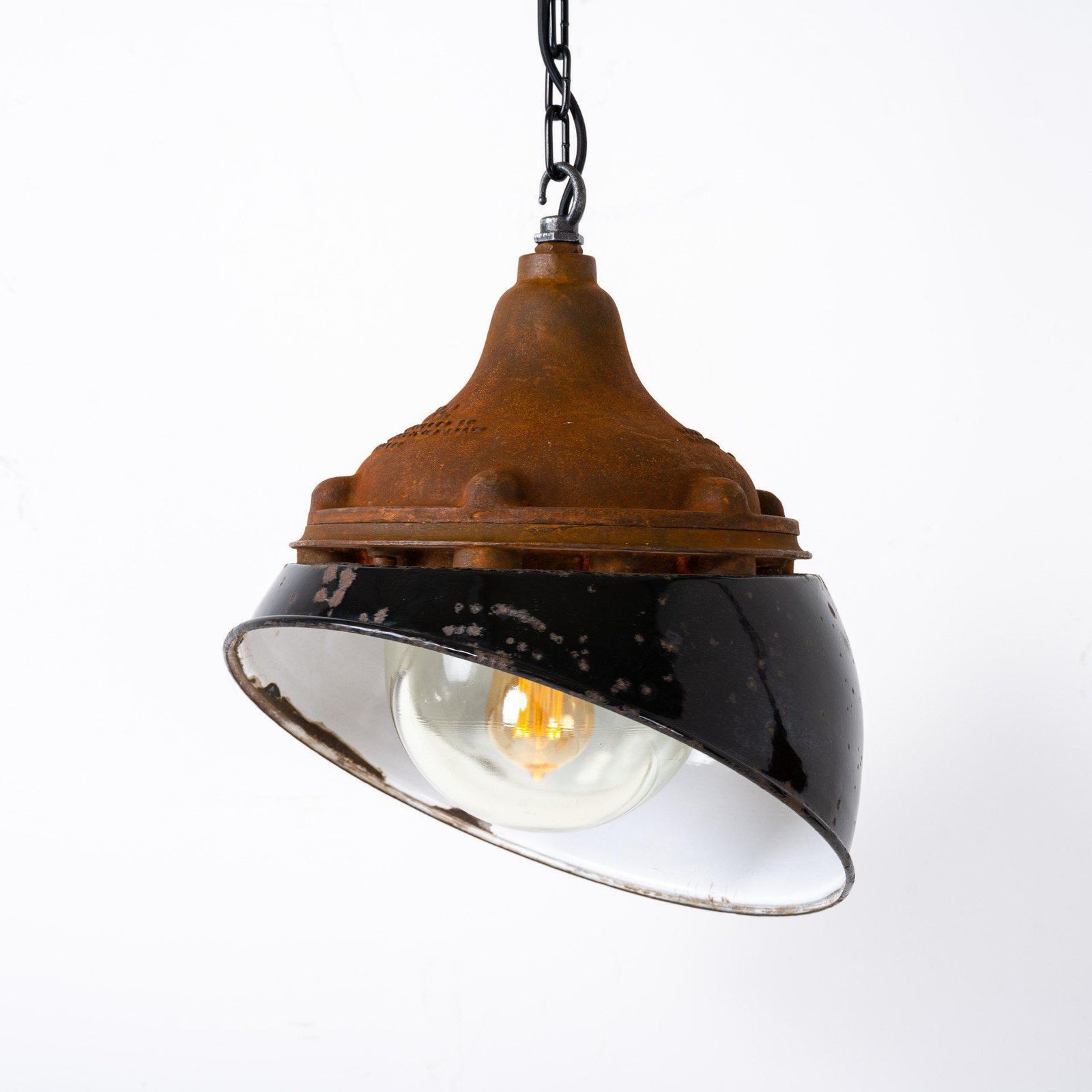 photo furniture Vintage Heavy Industrial Rusted Finish Flameproof Pendant Lights By Gec