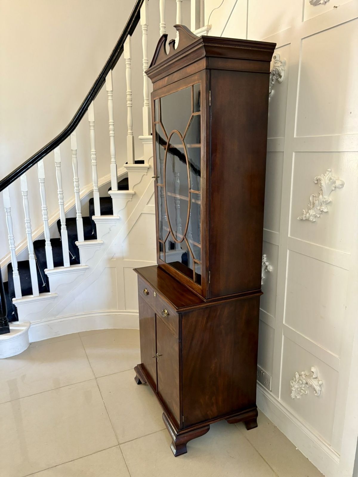 Outstanding Quality Antique 19th Century Mahogany Inlaid Bookcase photo Furniture