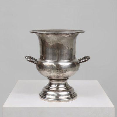 Mid Century French Silver Plated Copper Champagne Bucket, 1890s