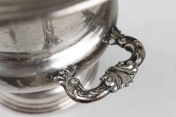 Mid Century French Silver Plated Copper Champagne Bucket, 1890s photo 664.0