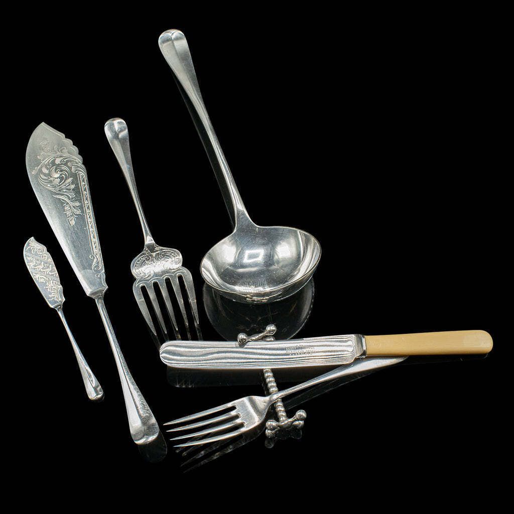 1322.0 Antique Cutlery Canteen, English, Oak, Flatware Chest, Walker & Hall, Edwardian photo
