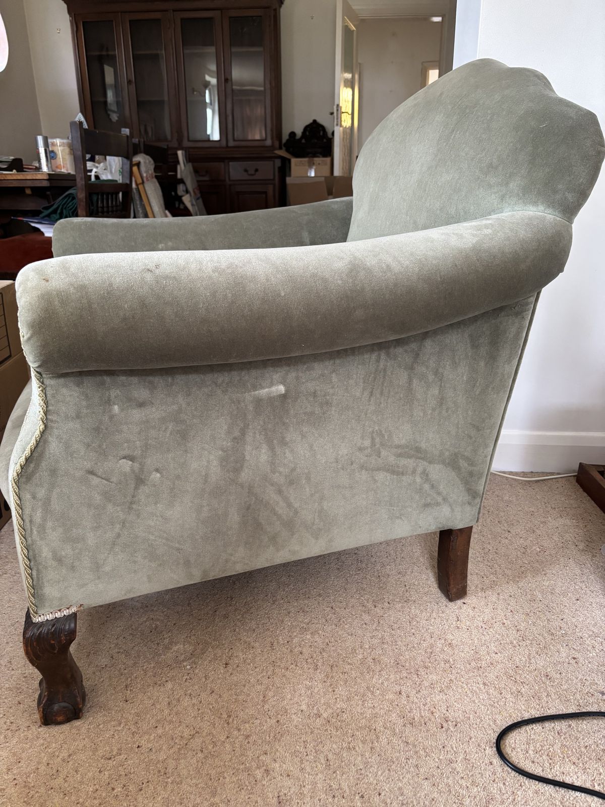 Vintage Green Velvet Armchair photo Furniture