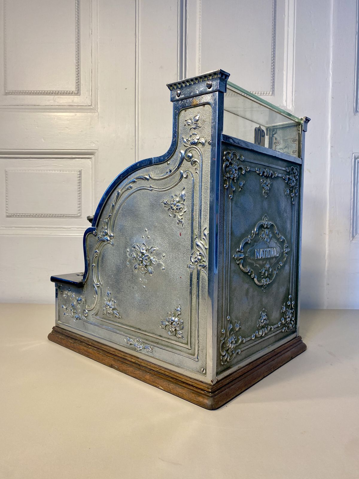 photo furniture 'National' Cash Register, Antique Till, Chrome Candy / Barber Shop.