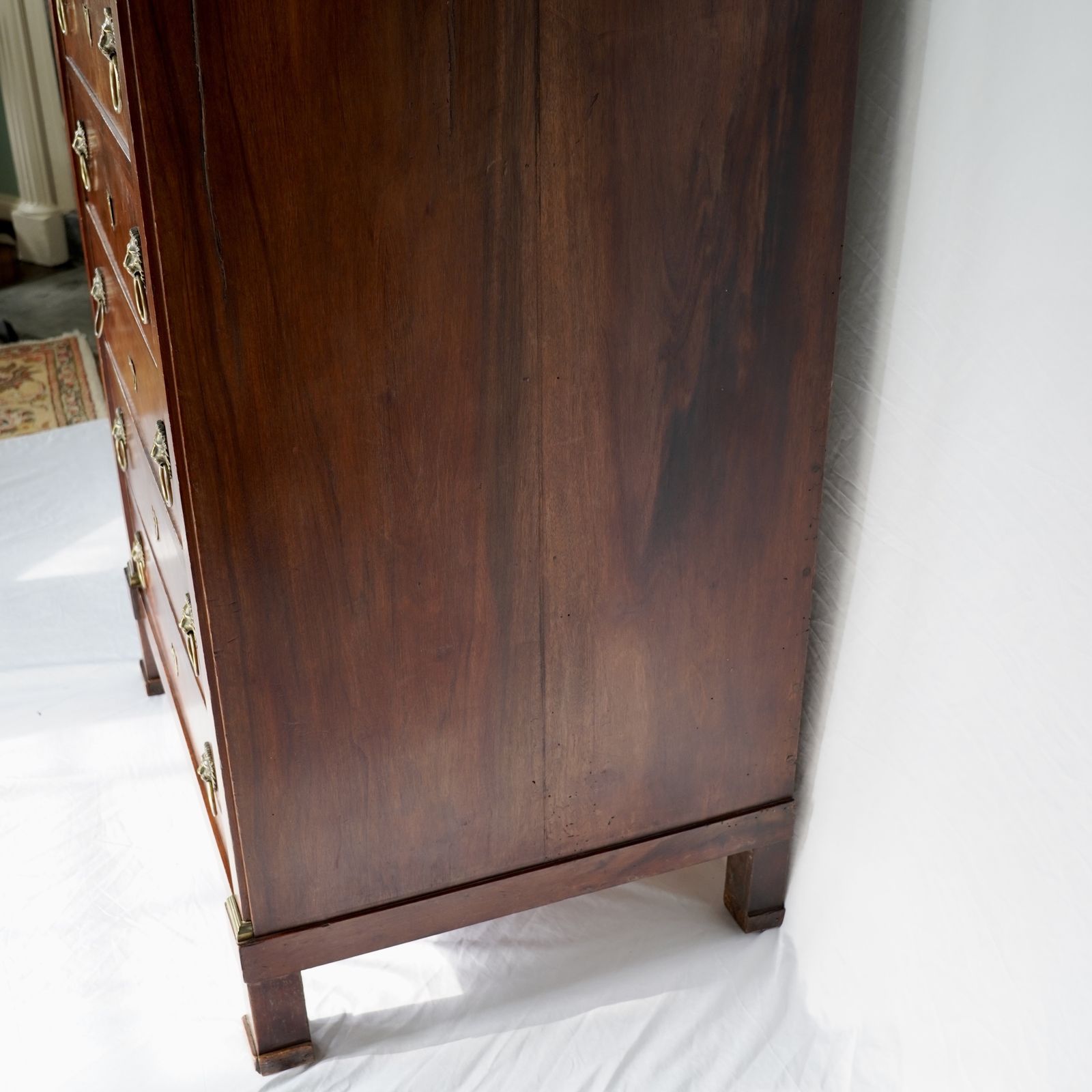 photo vintage French Empire Walnut Tall Chest Of Drawers
