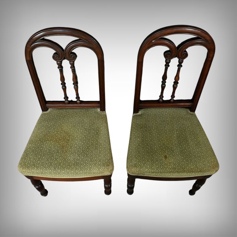 Pair Of Mahogany Chairs, Restoration Period – Part 1 Of The 19th Century photo furniture