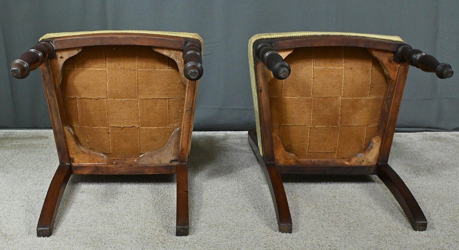 photo vintage Pair Of Mahogany Chairs, Restoration Period – Part 1 Of The 19th Century