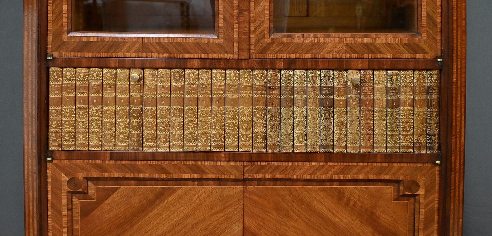 Furniture Marquetry Display Cabinet, Louis XVI Style – 2nd Part Of The 19th Century photo