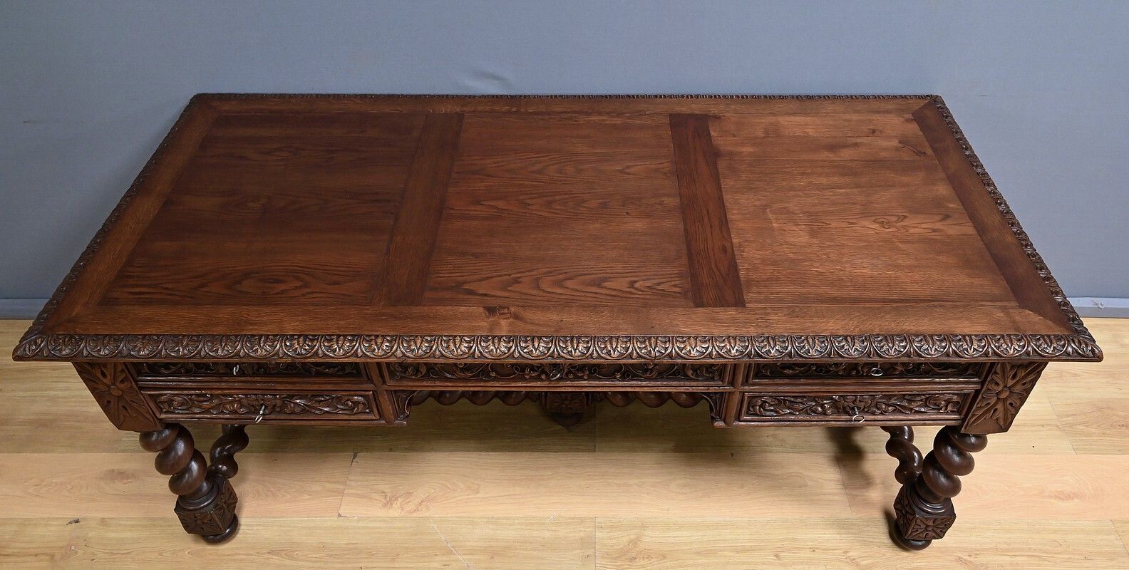 Oak Desk, Neo Gothic Style – Late 19th Century photo furniture